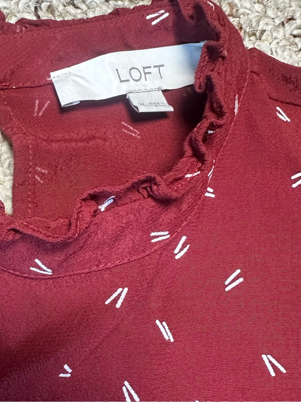 Loft Ruffle Dress Red Size Medium - Picture 4 of 5